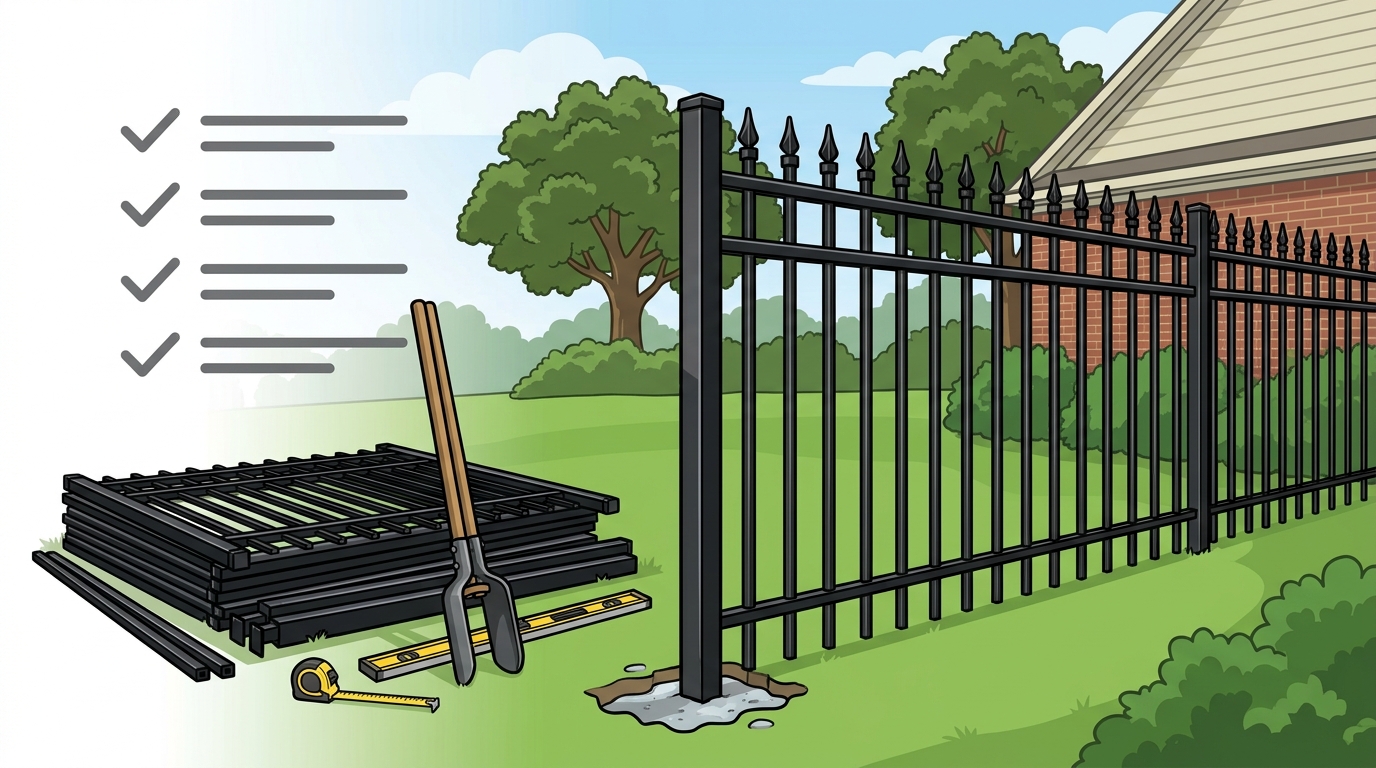 Black Aluminum Fence Installation in Greenwood, LA