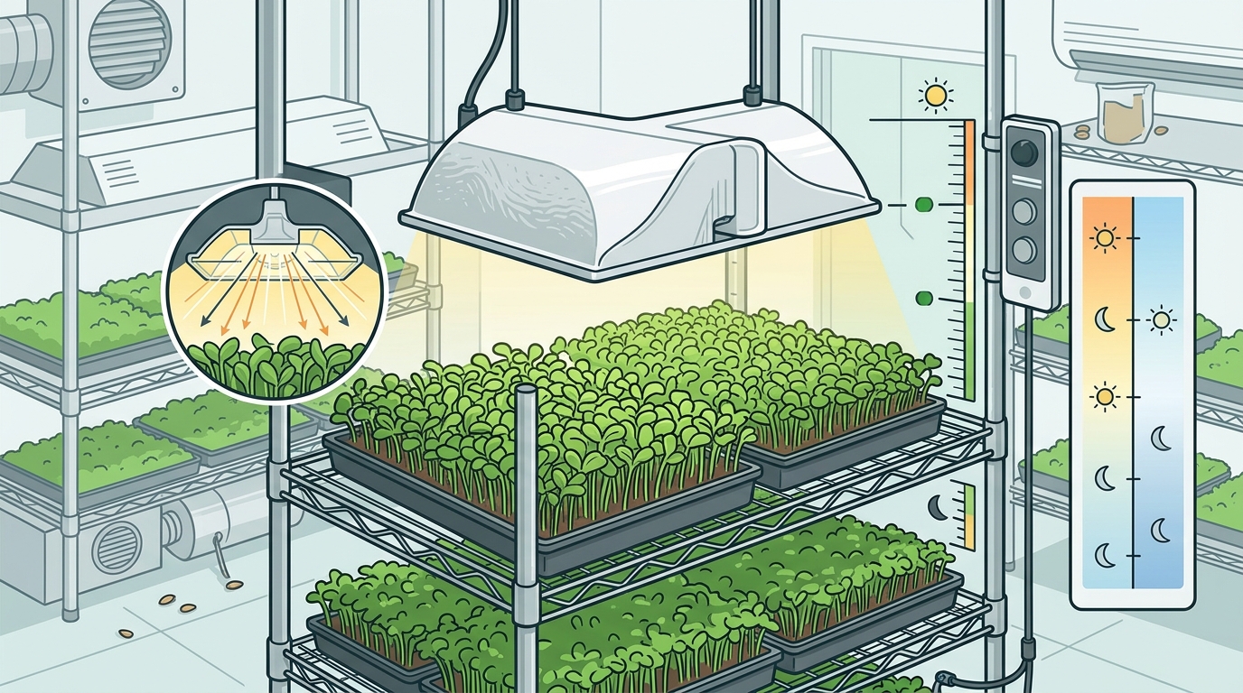 Best Grow Light for Microgreens: Mounting Height & Photoperiod