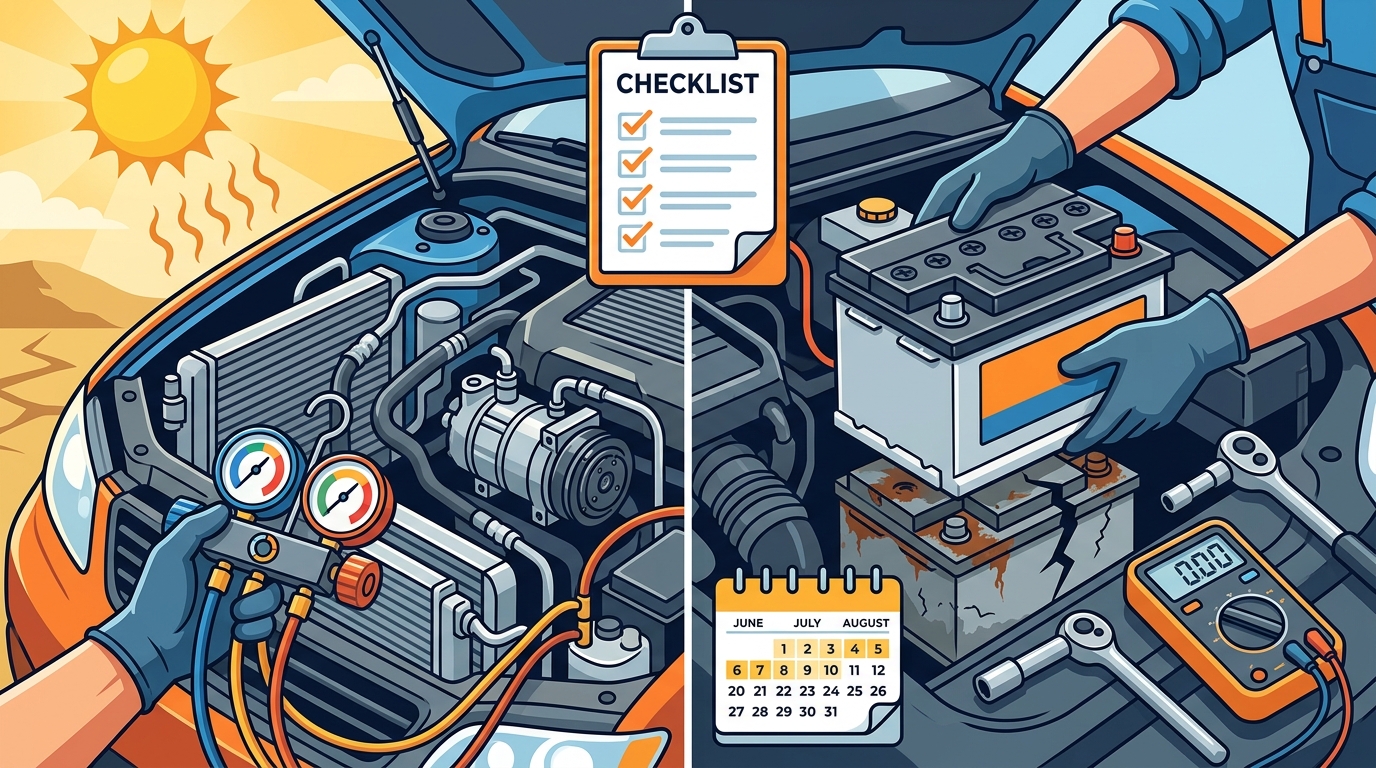 Summer Road Trip Prep: AC Repair vs. Battery Replacement