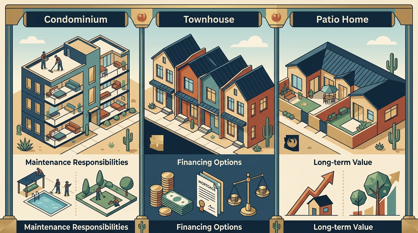 Condo vs Townhouse vs Patio Home: Phoenix Guide