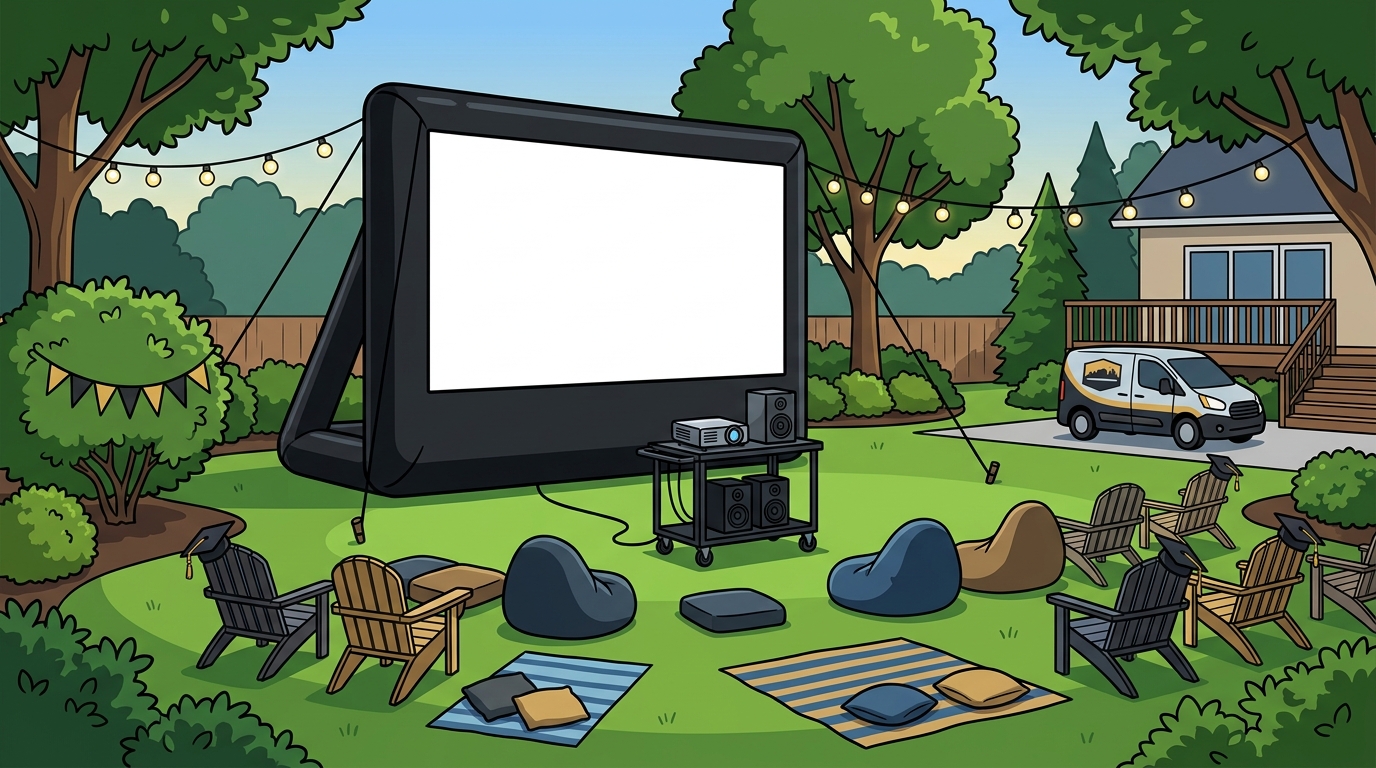 Rent an Outdoor Movie Screen for a Graduation Party in Brookland