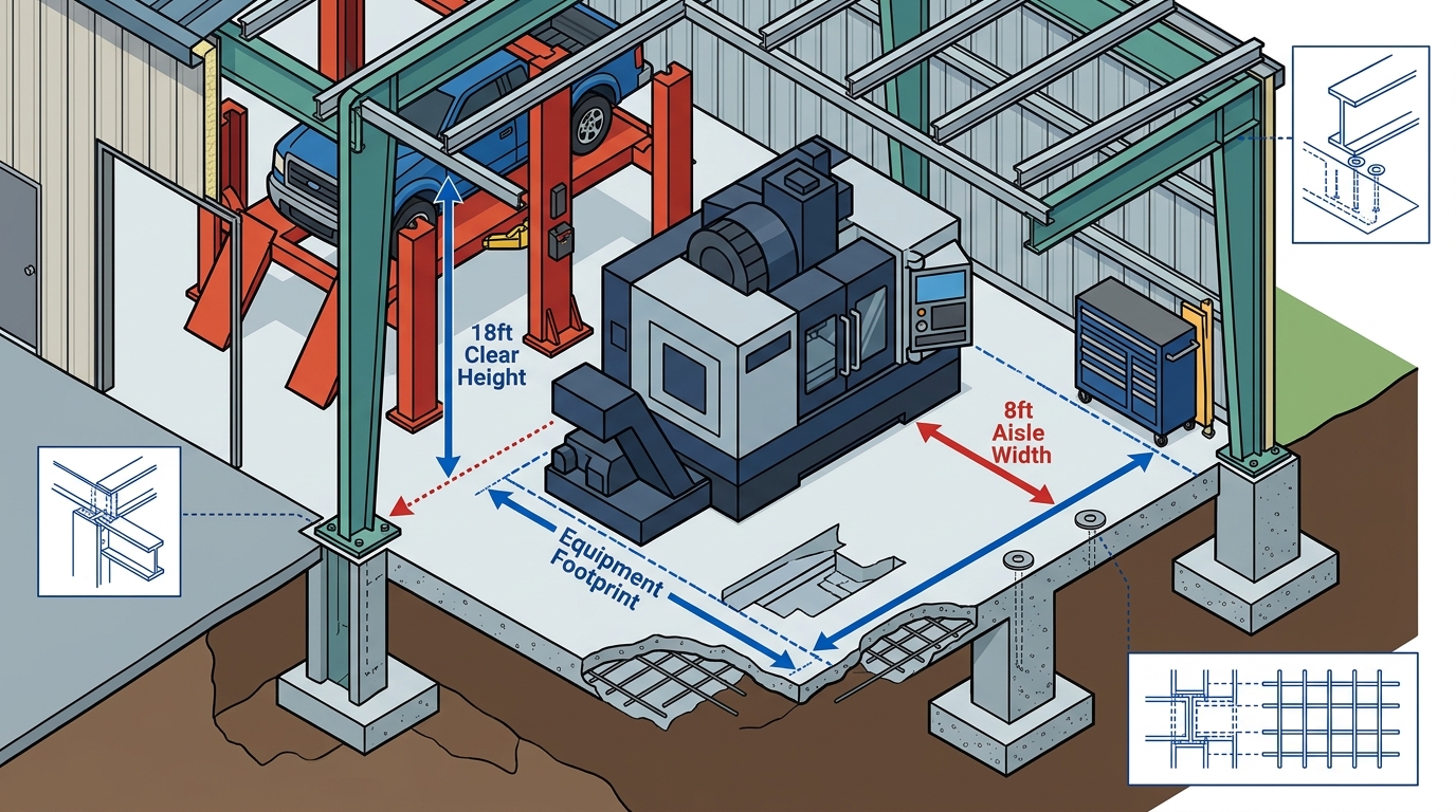 Metal Building Company That Sizes Shops Around Equipment
