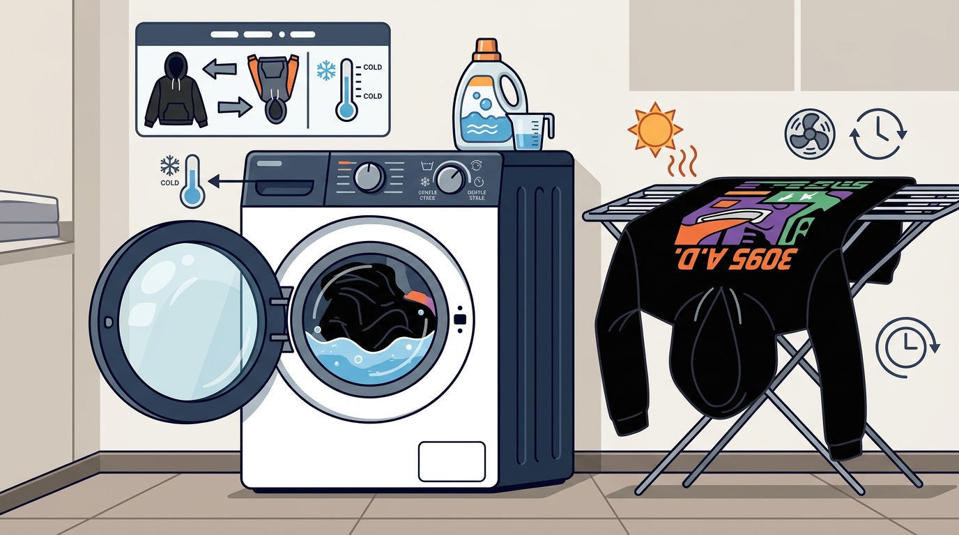 How to Wash Graphic Streetwear Hoodies to Prevent Print Cracking