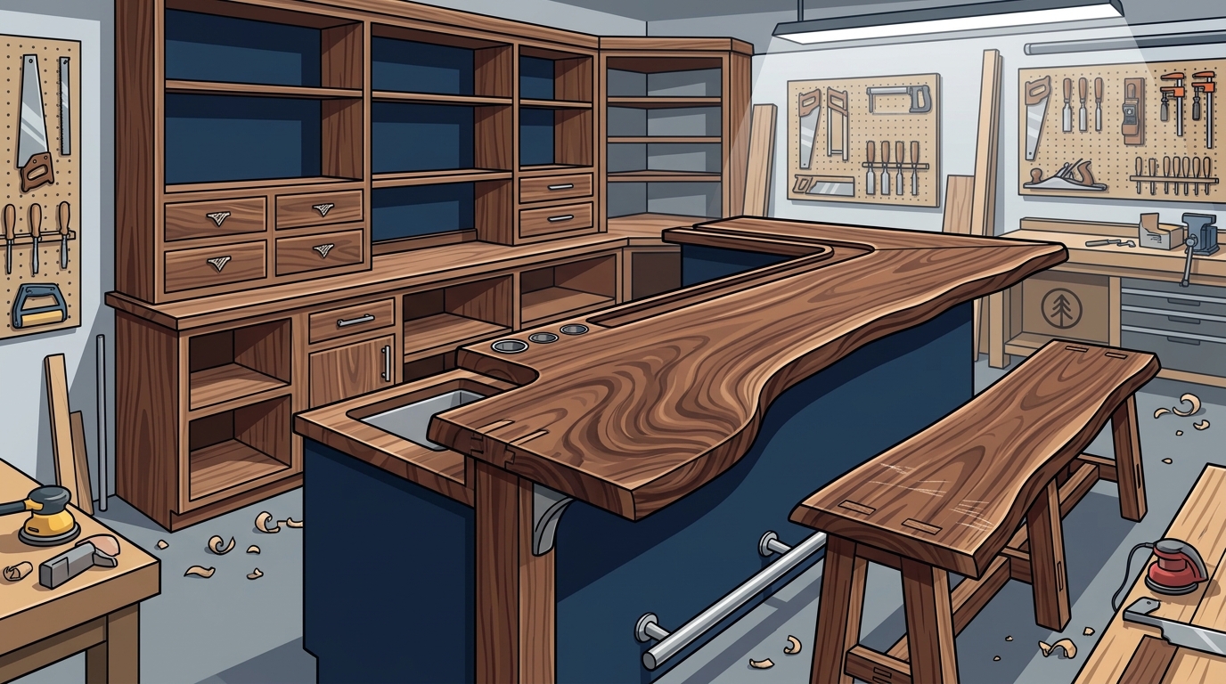 Who Builds Custom Bar Tops, Benches and Built-Ins in Sarasota?