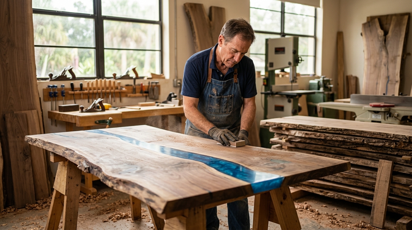 Master Carpenter for Live Edge Tables in Sarasota