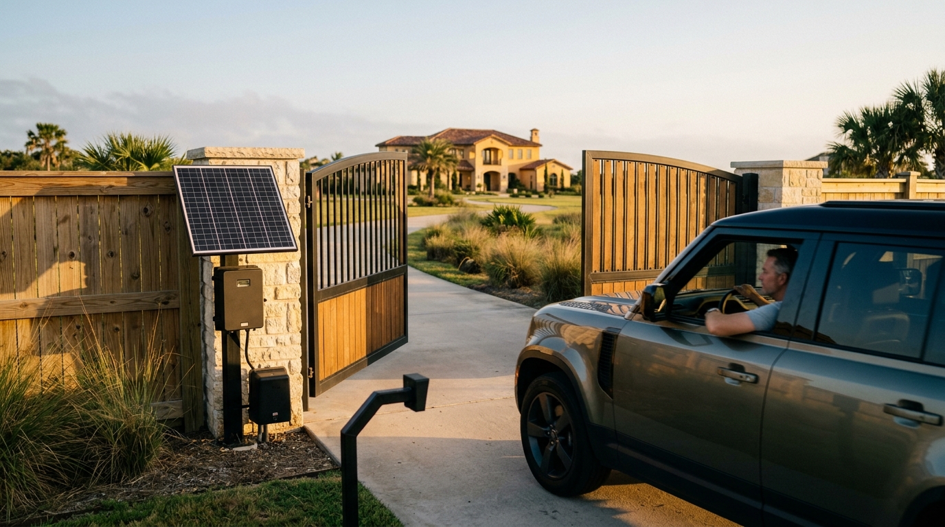 Solar vs. Electric Gate Operators in Galveston County: 2026