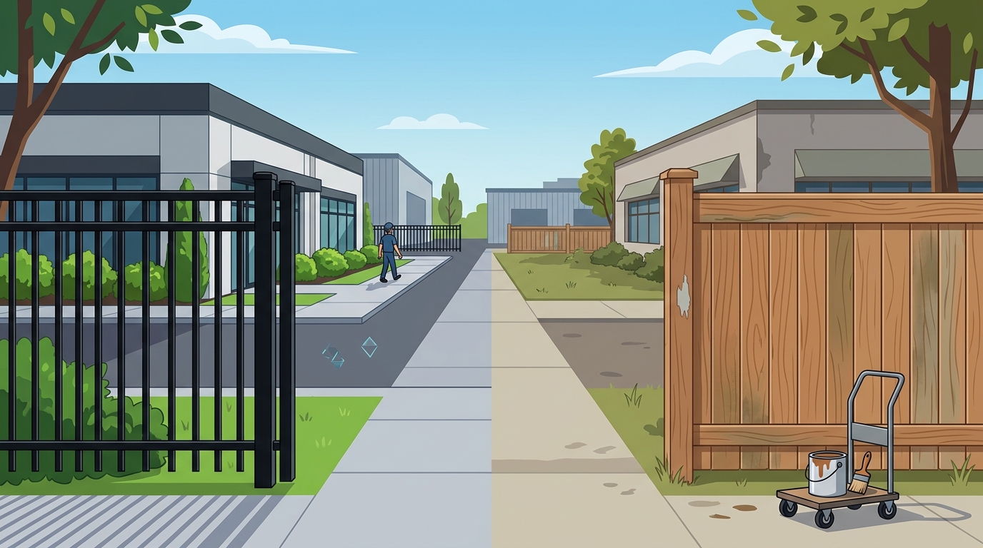 Aluminum vs. Wood Fencing for Commercial Properties