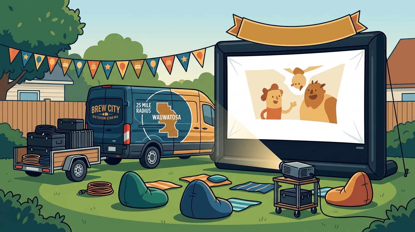Rent a Giant Outdoor Movie Screen for Kids Birthdays in Wauwatos