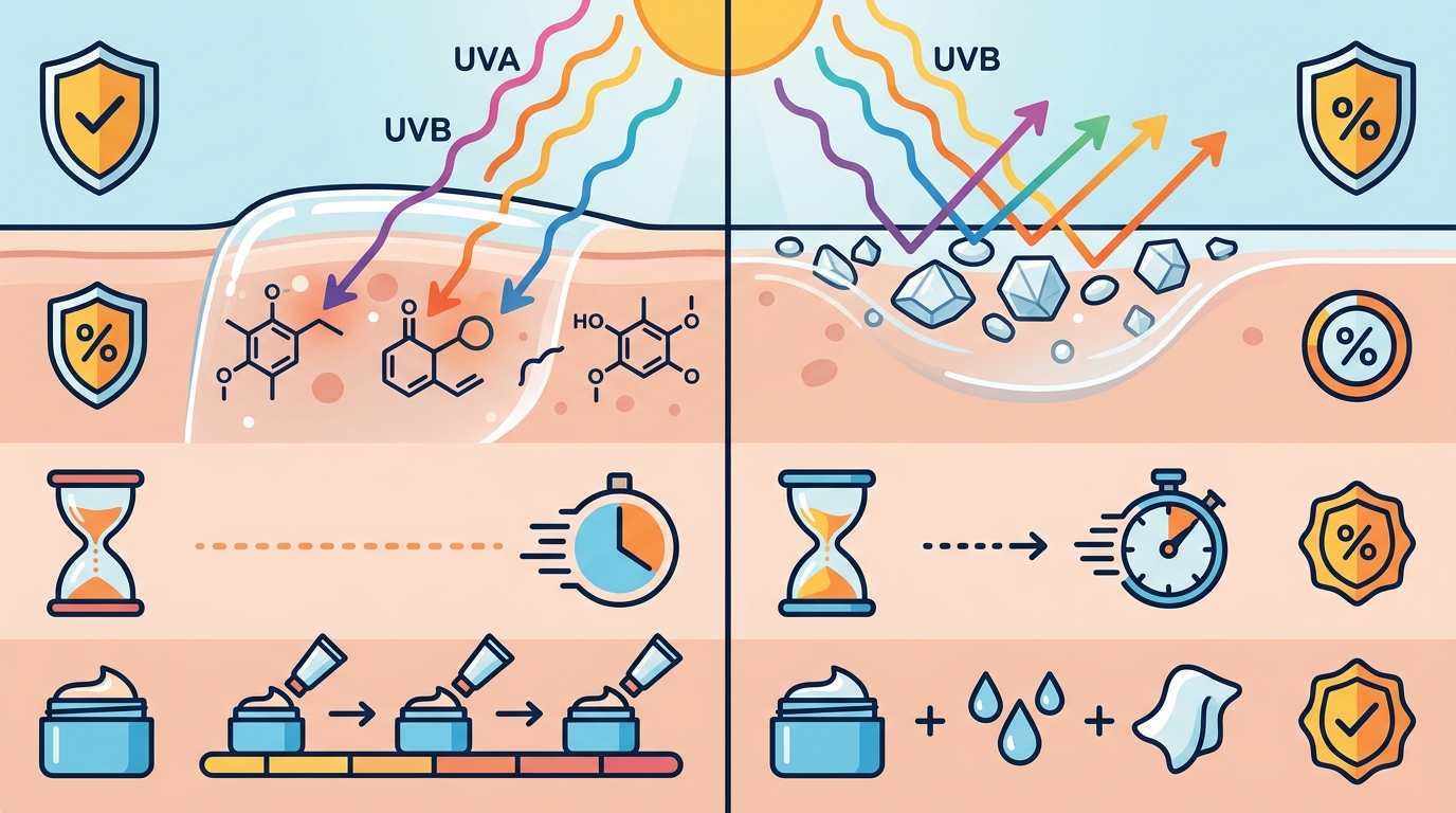 Chemical vs. Physical Clear Sunscreens: A 2026 Effectiveness