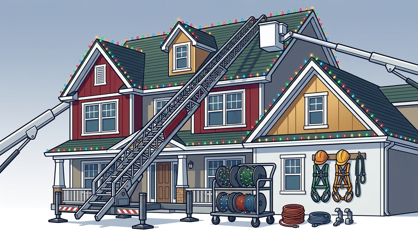 Who Installs Christmas Lights on Tall or Two Story Houses?