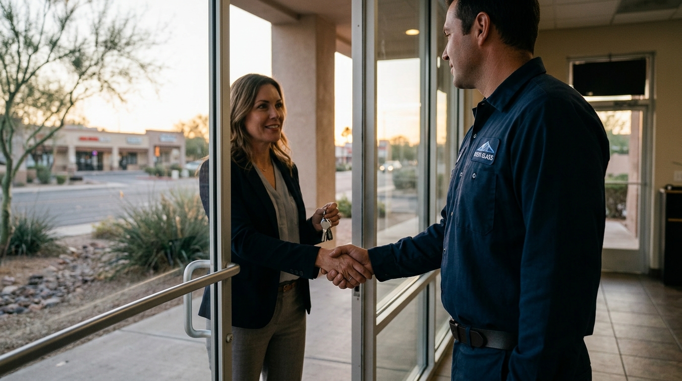 Who Repairs Broken Storefront or Office Glass in Tucson?
