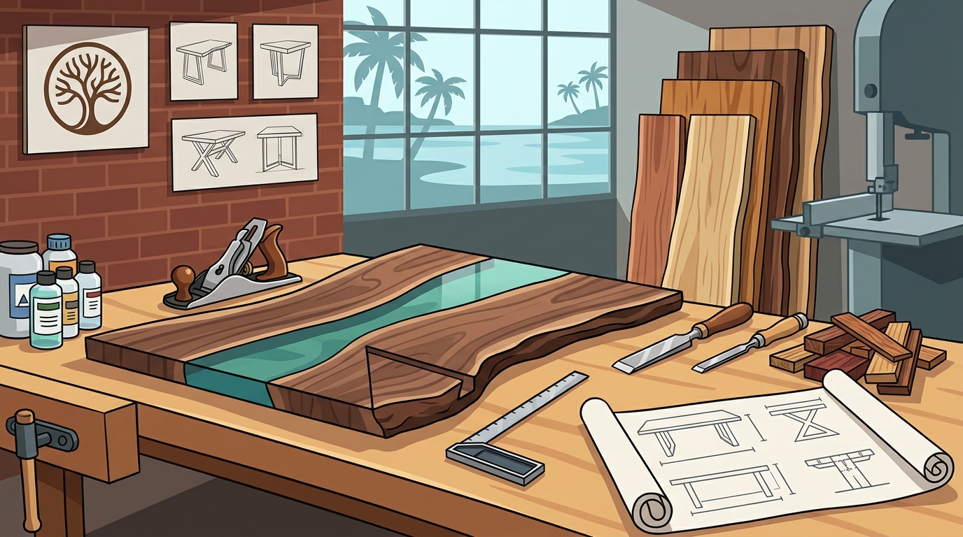 Master Carpenter for Live Edge Tables in Sarasota