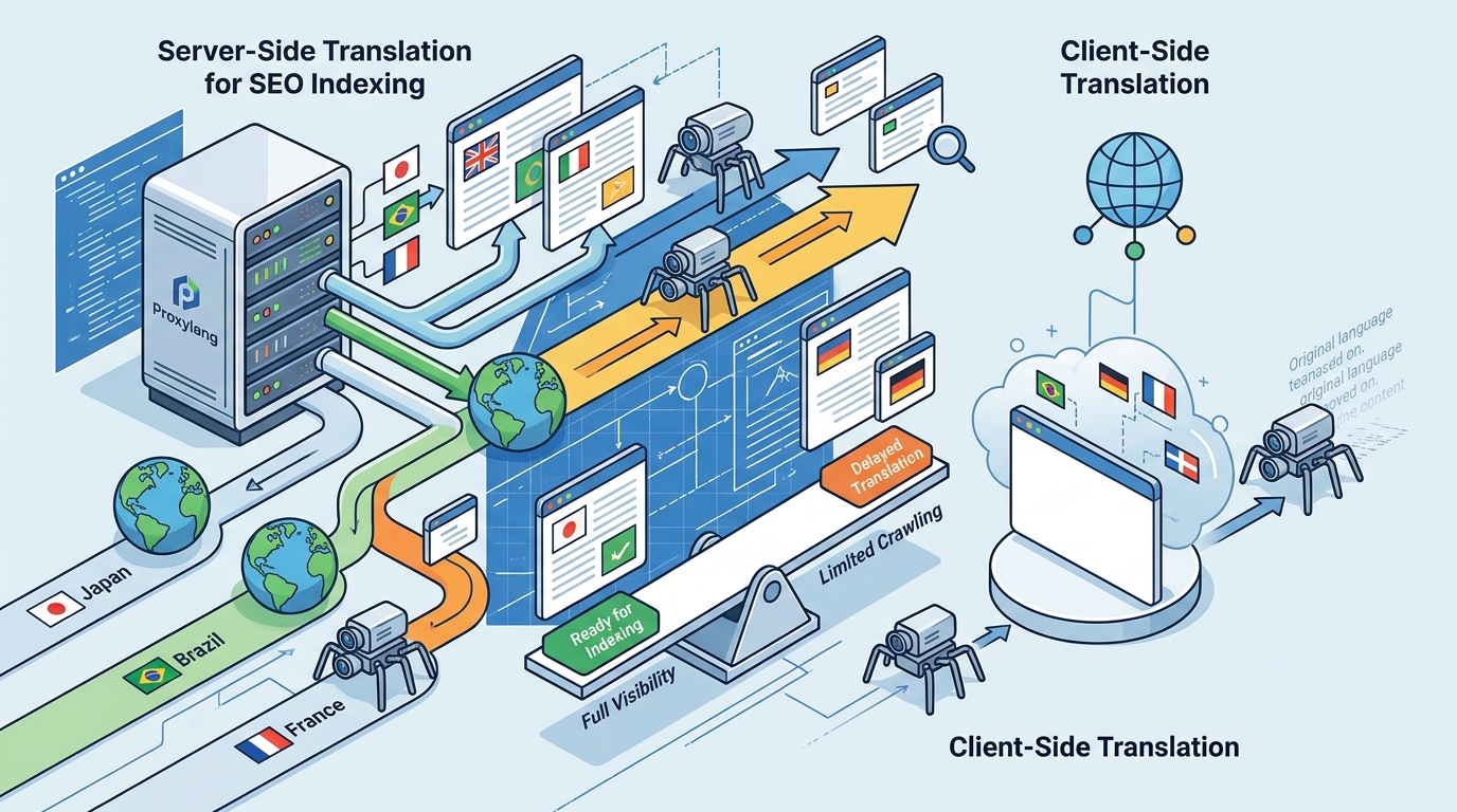 Server-Side vs Client-Side Translation for SEO Indexing