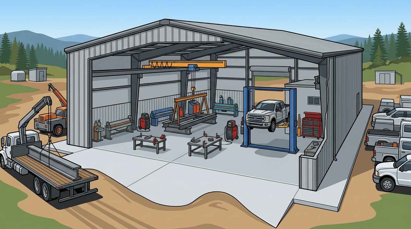 Metal Shop Building Guide for NC Fabrication and Auto Repair
