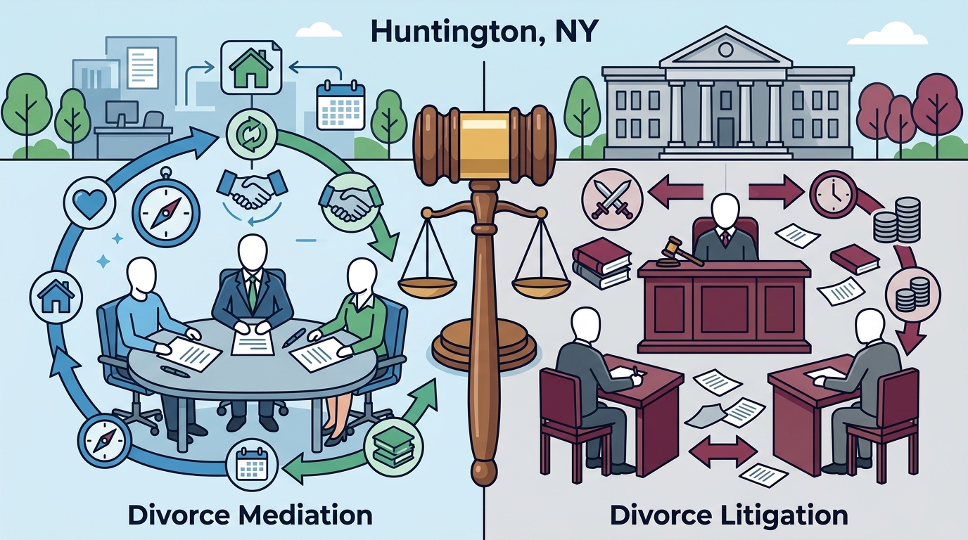 Huntington NY Divorce Mediation vs Litigation Guide
