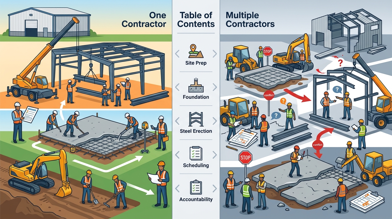 One Contractor vs Multiple: Metal Building Project Guide