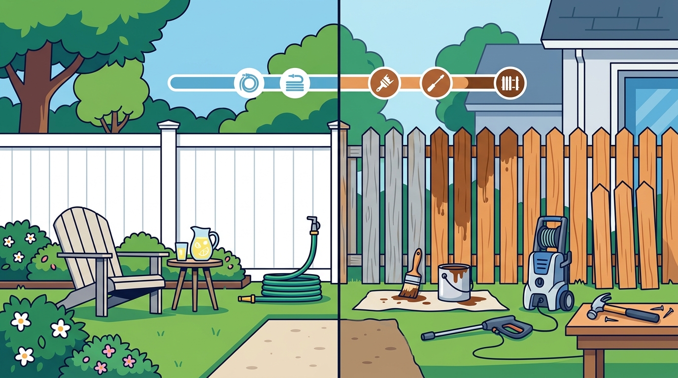 Vinyl vs. Wood Fencing: The Real Time Savings Breakdown