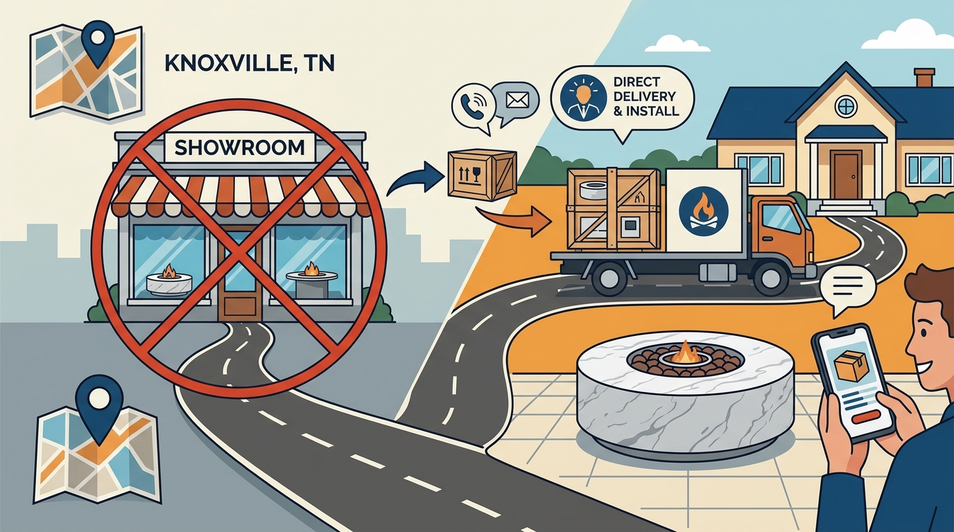 Can I Visit a Showroom in Knoxville to See Marble Fire Tables?