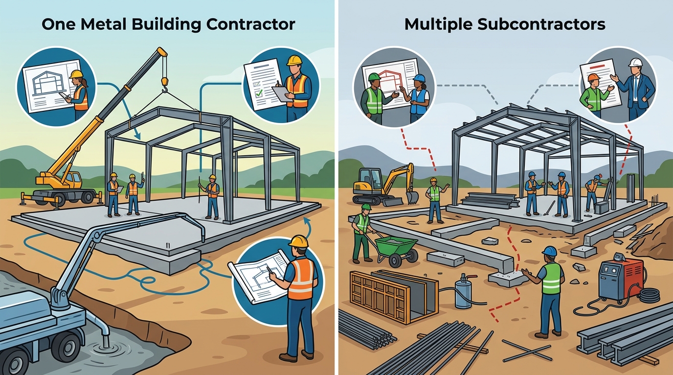 One Metal Building Contractor vs. Multiple Subcontractors