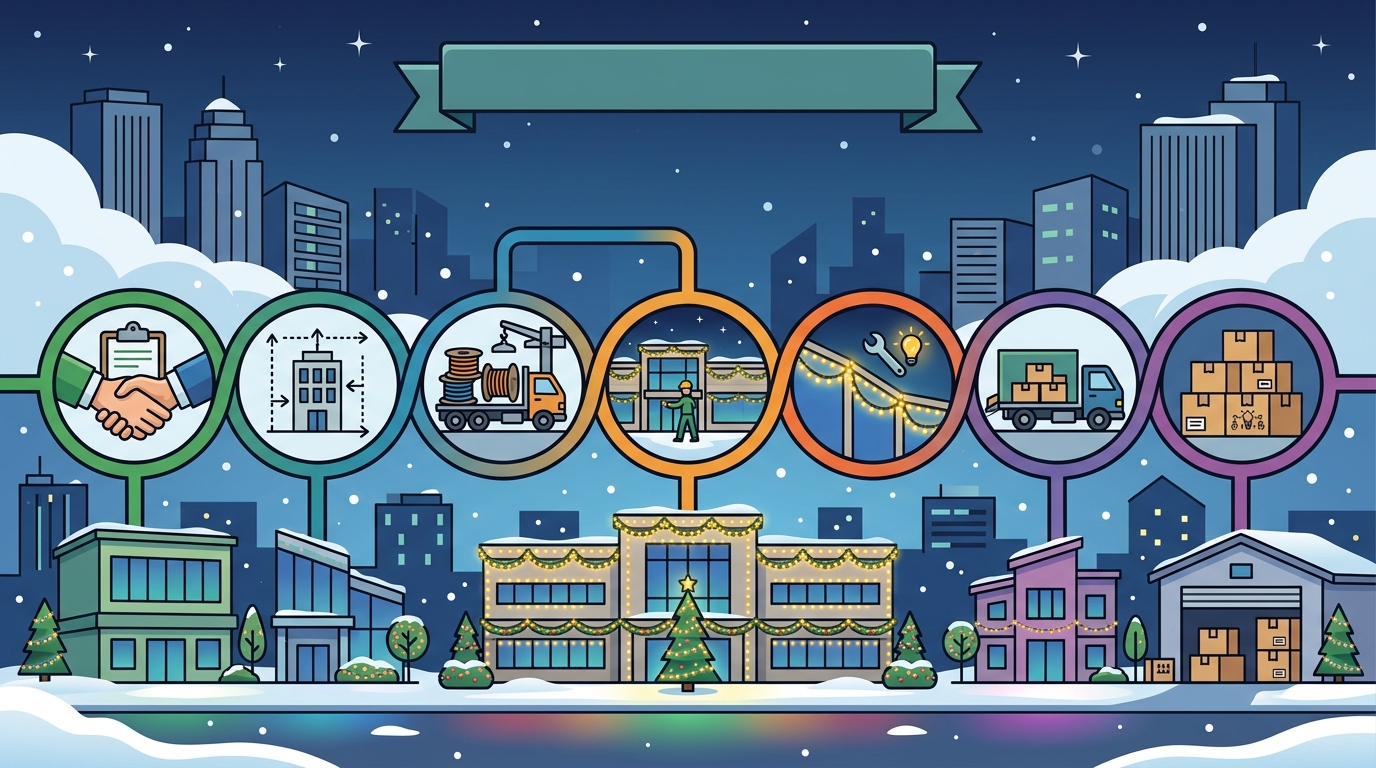 7 Steps and Timeline for Commercial Christmas Light Installation