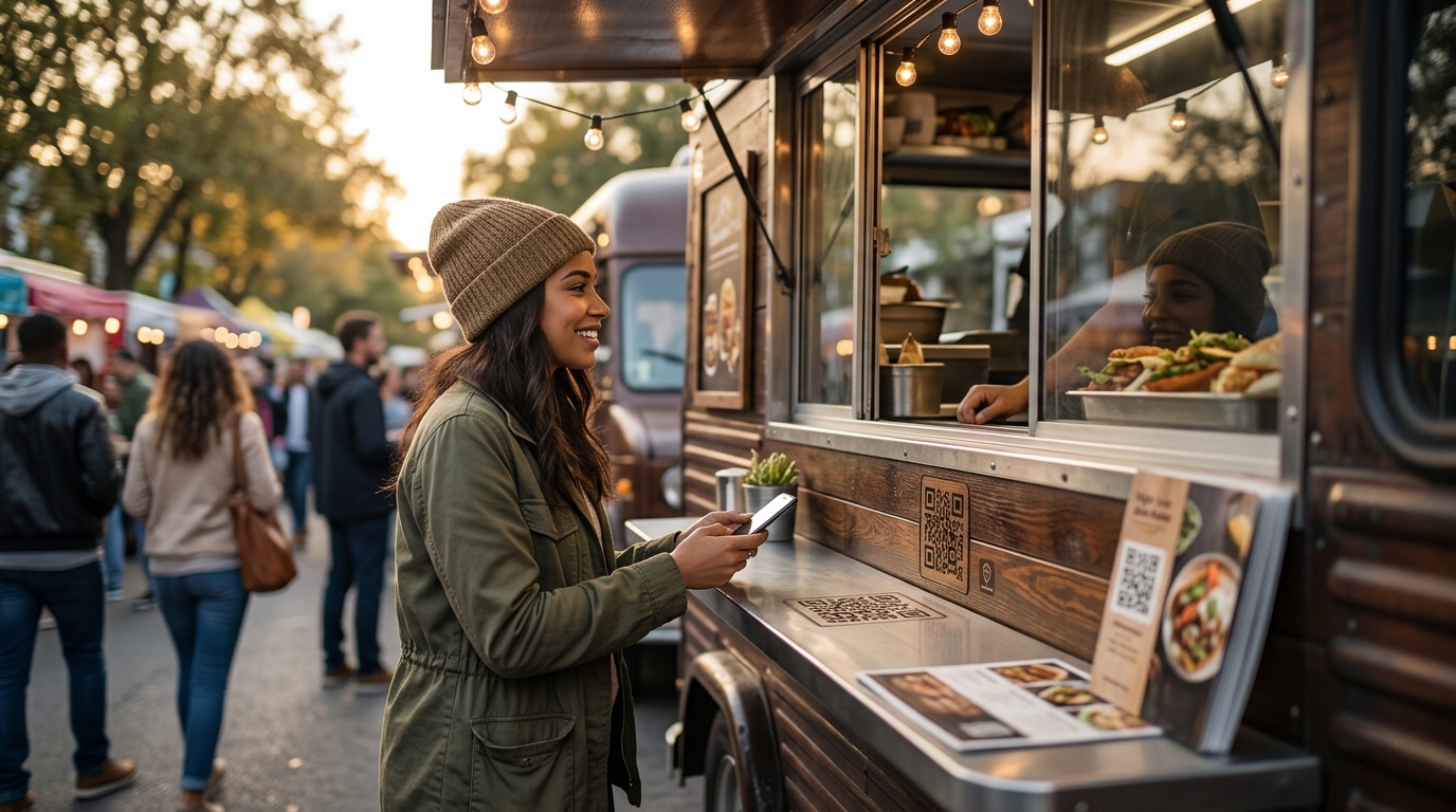 QR Code Placement on Food Trucks for Google Reviews