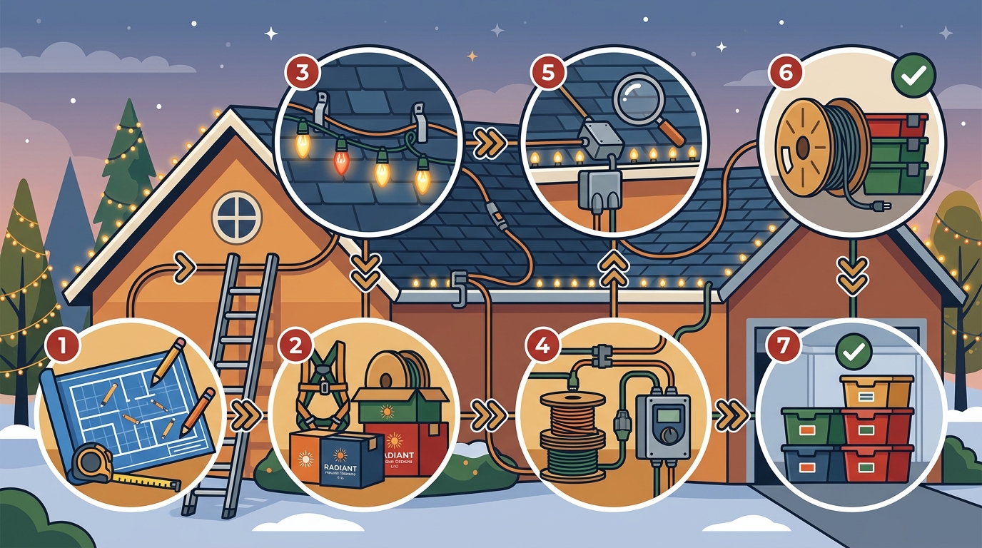 7 Main Stages of Getting Christmas Lights Installed on Your Roof