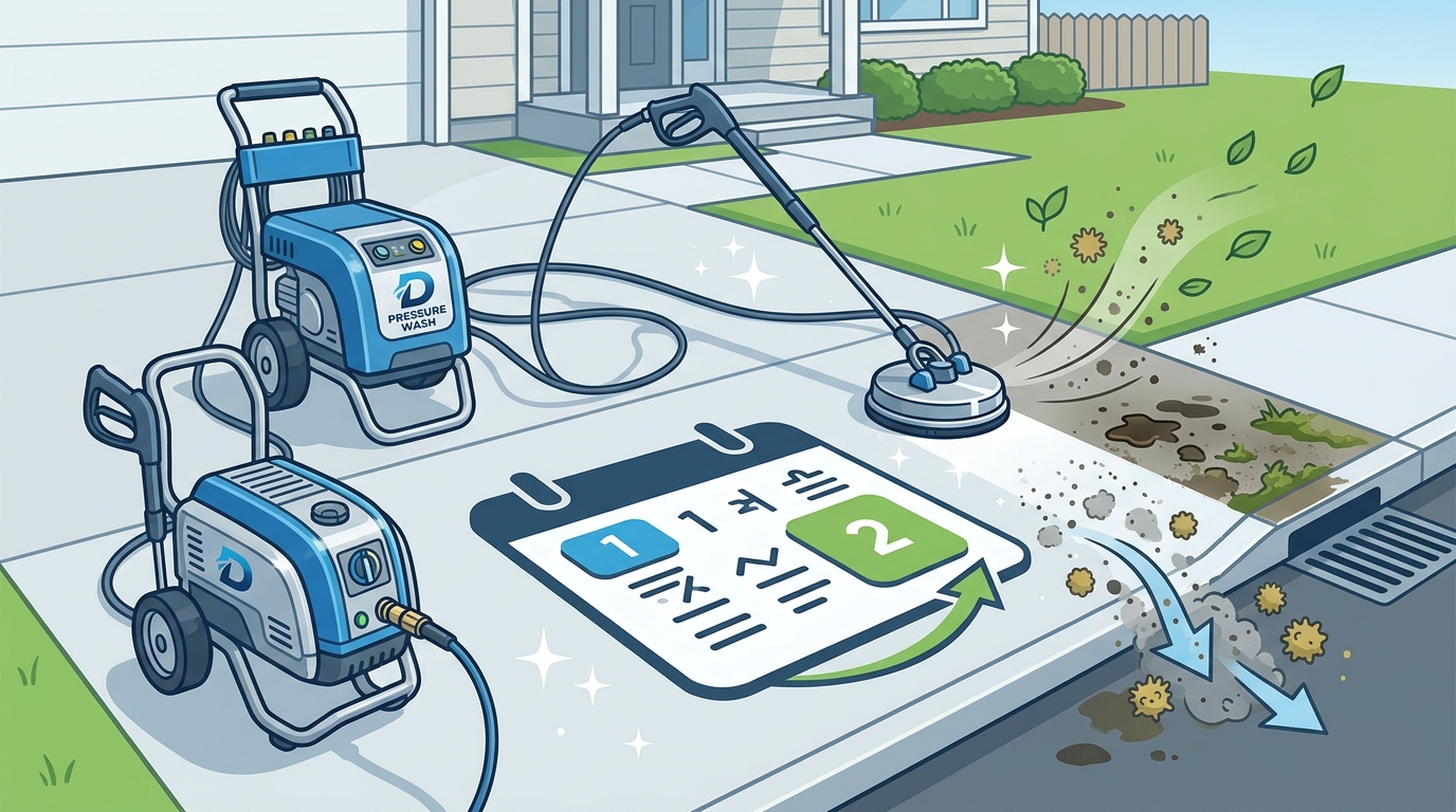Ideal Pressure Washing Frequency for Driveways and Walkways