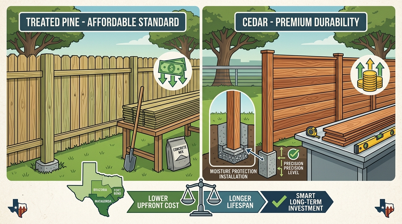 Wood Fence Cost for Small Businesses in Matagorda County