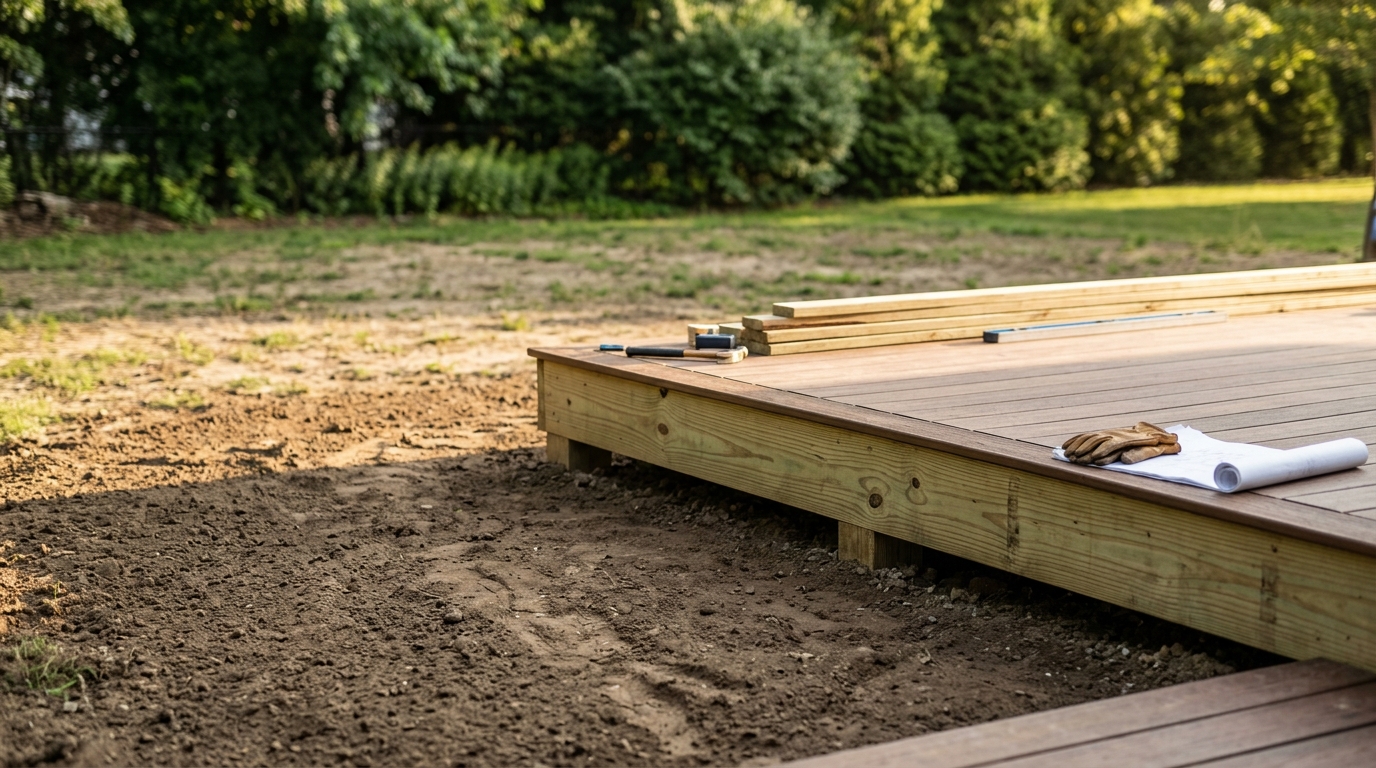 Install Patio or Deck Before Fertilizing Your Lawn