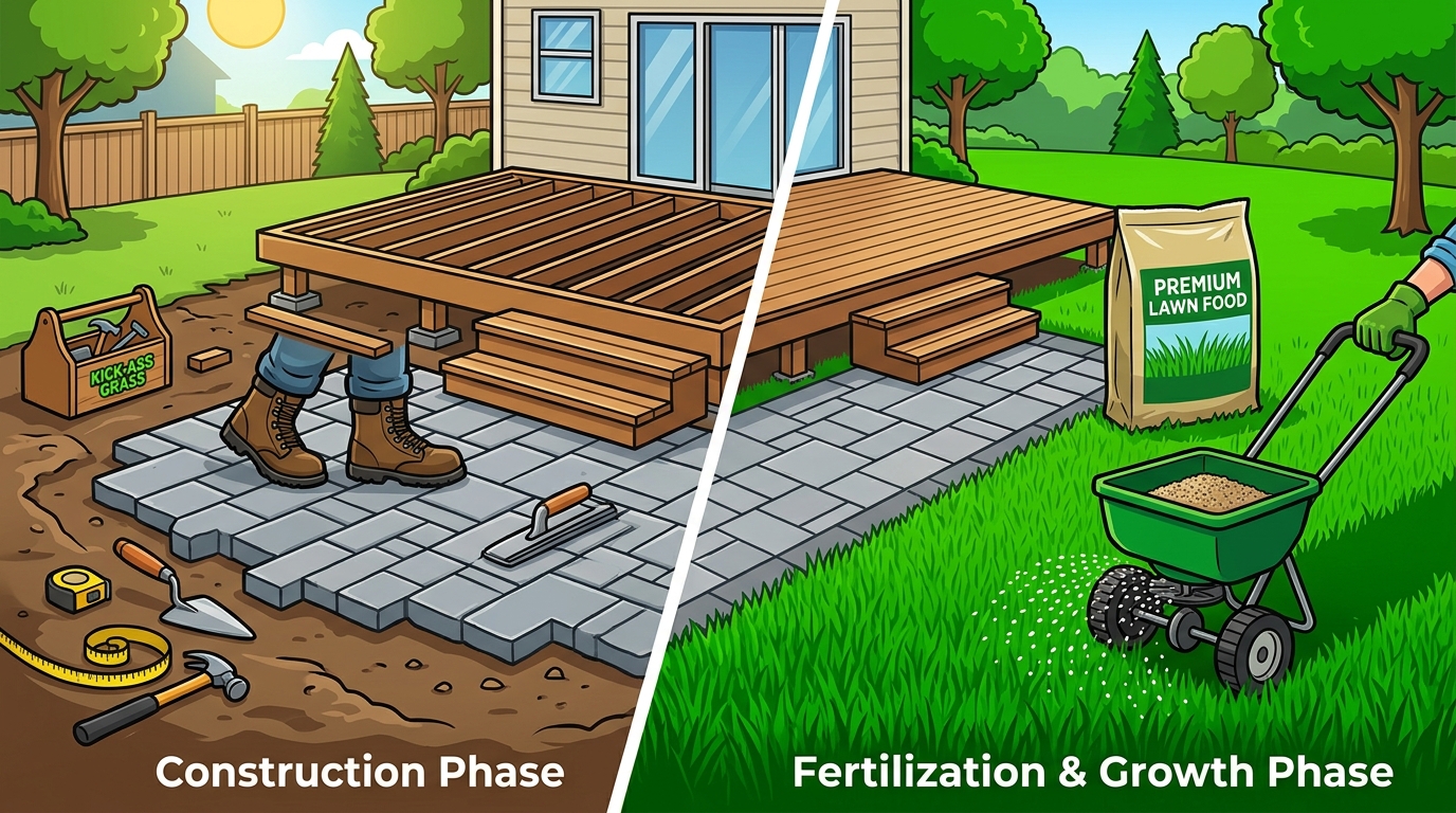 Install Patio or Deck Before Fertilizing Your Lawn