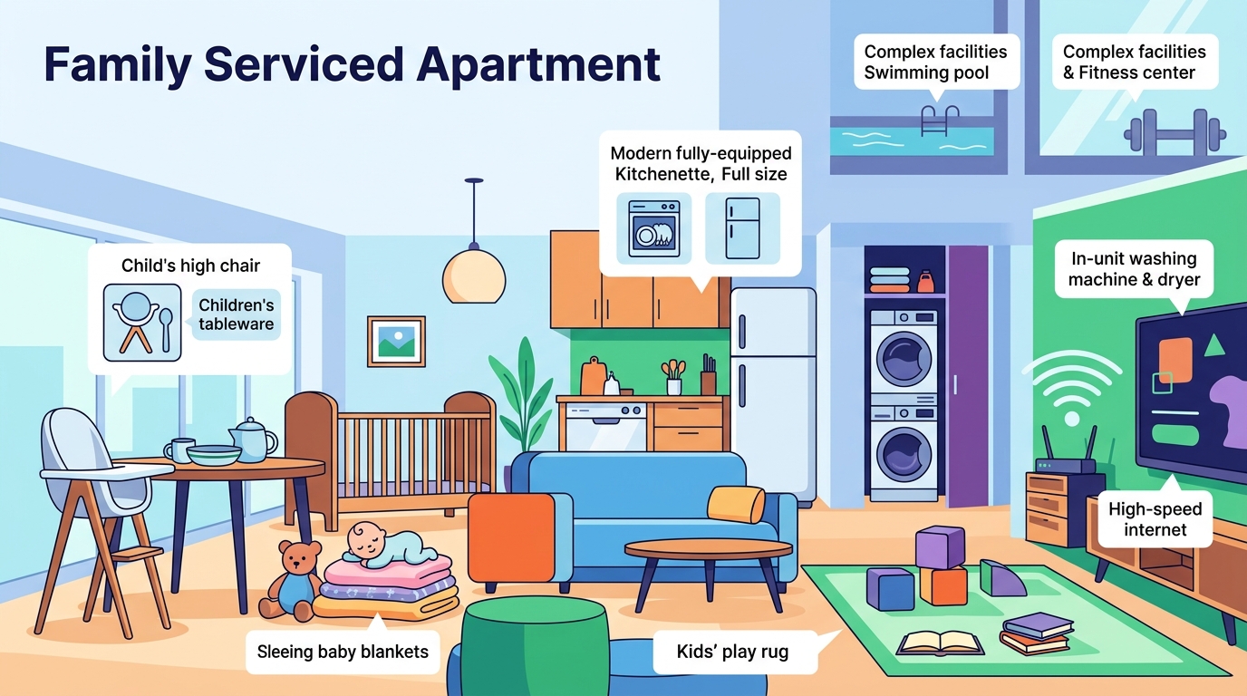 7 Top Amenities to Look for in a Family Serviced Apartment