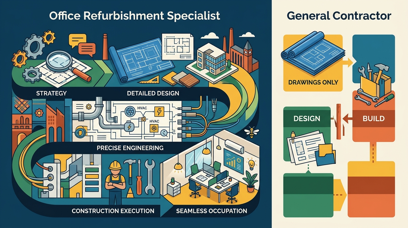 Office Refurbishment Specialist vs General Contractor in 2026