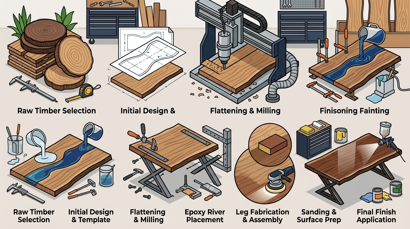 7 Main Stages of Building a Custom Live Edge Table