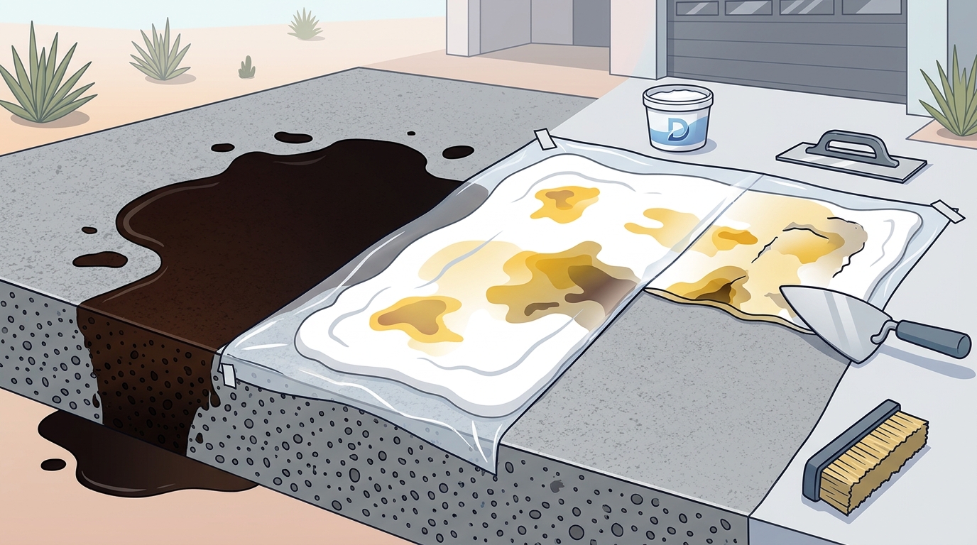 How Poultice Treatment Removes Stubborn Oil Stains from Driveway