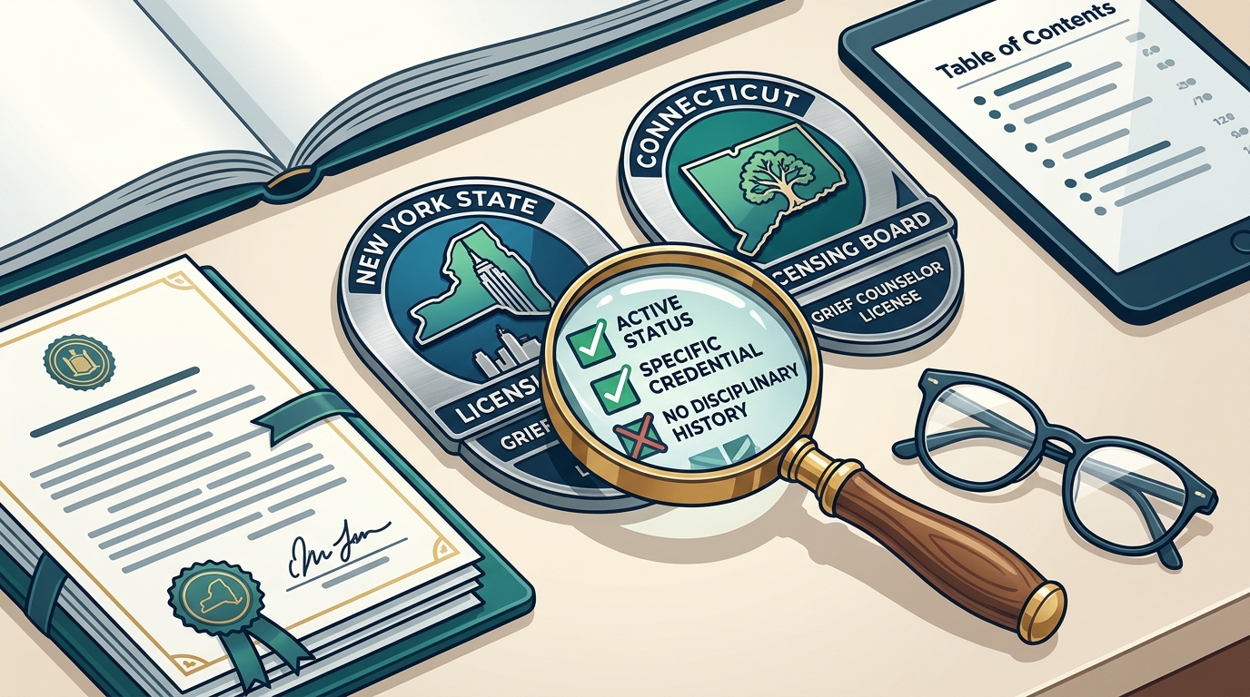 How to Verify a Grief Counselor's License in NY and CT