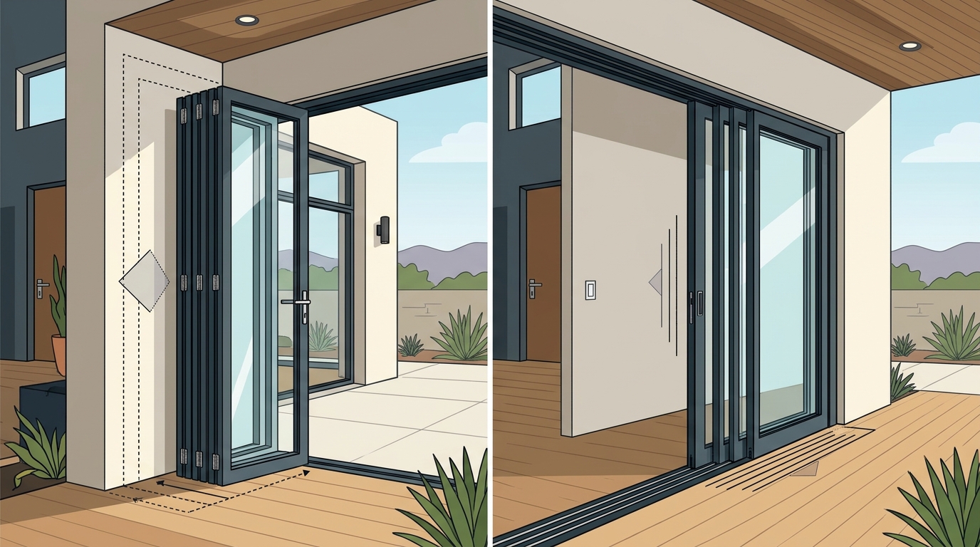 Bi-Fold vs. Multi-Slide: Wall Space Requirements