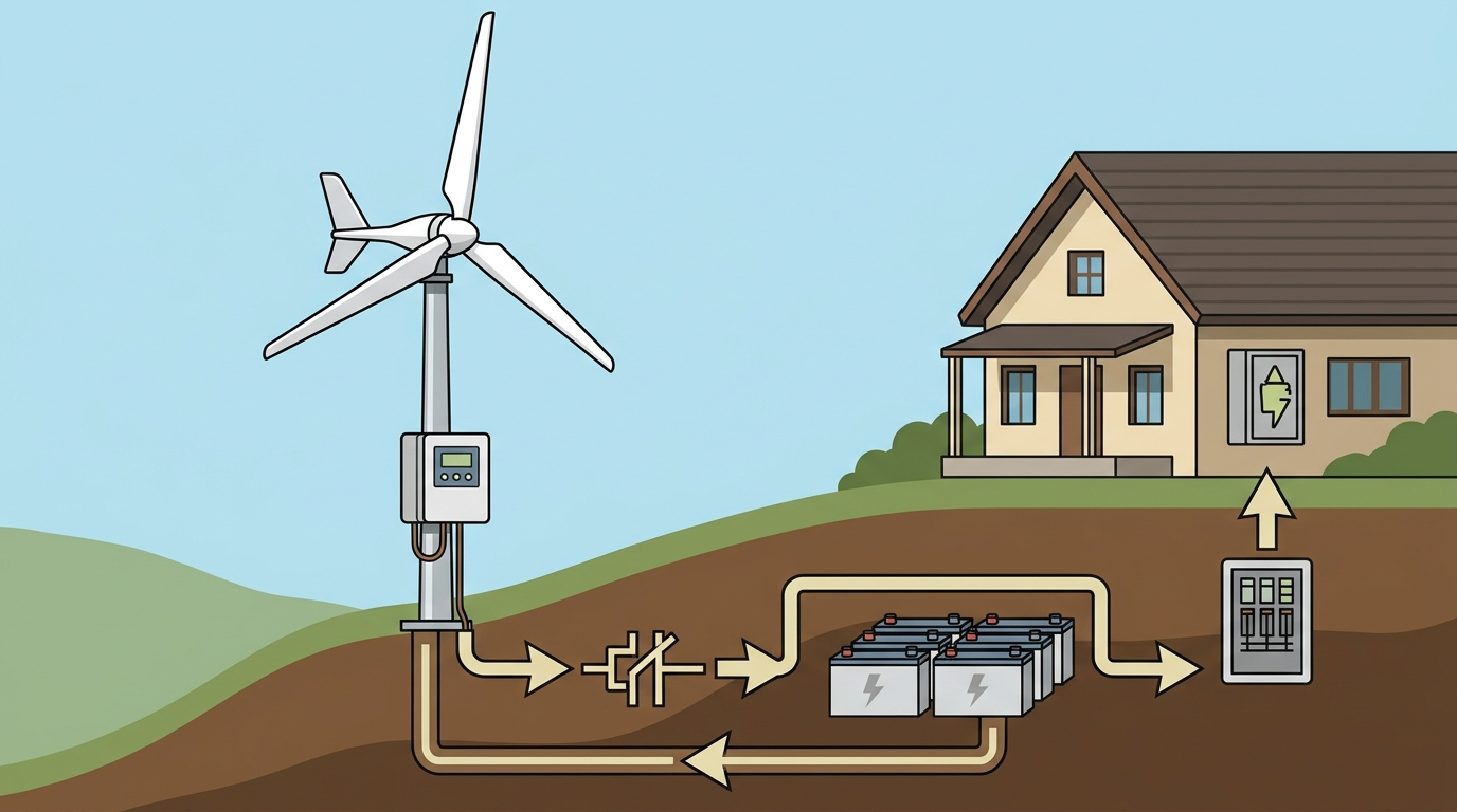 1000W Horizontal Wind Turbine with MPPT Controller for Off-Grid