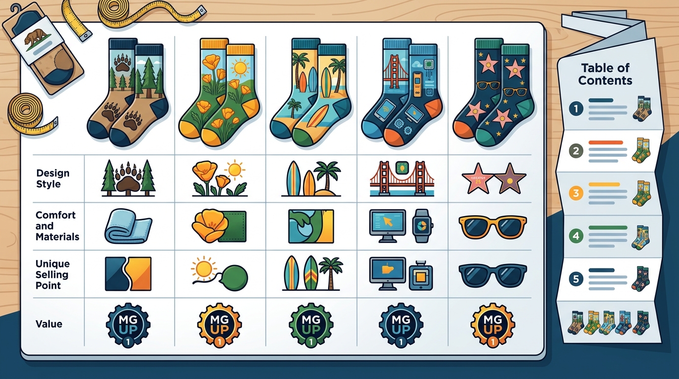 5 Best Places to Buy California Themed Socks Compared