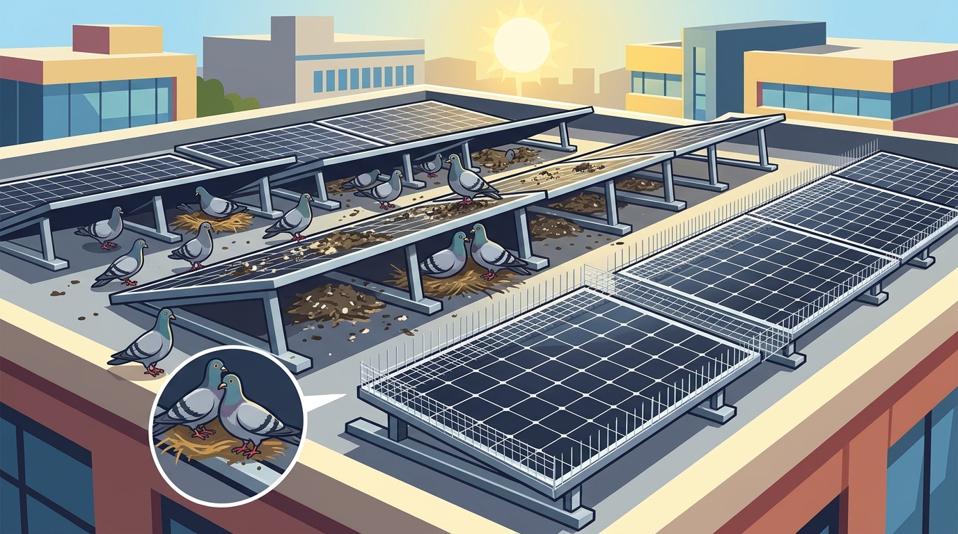 Why Solar Panels Attract Pigeons to Commercial Properties
