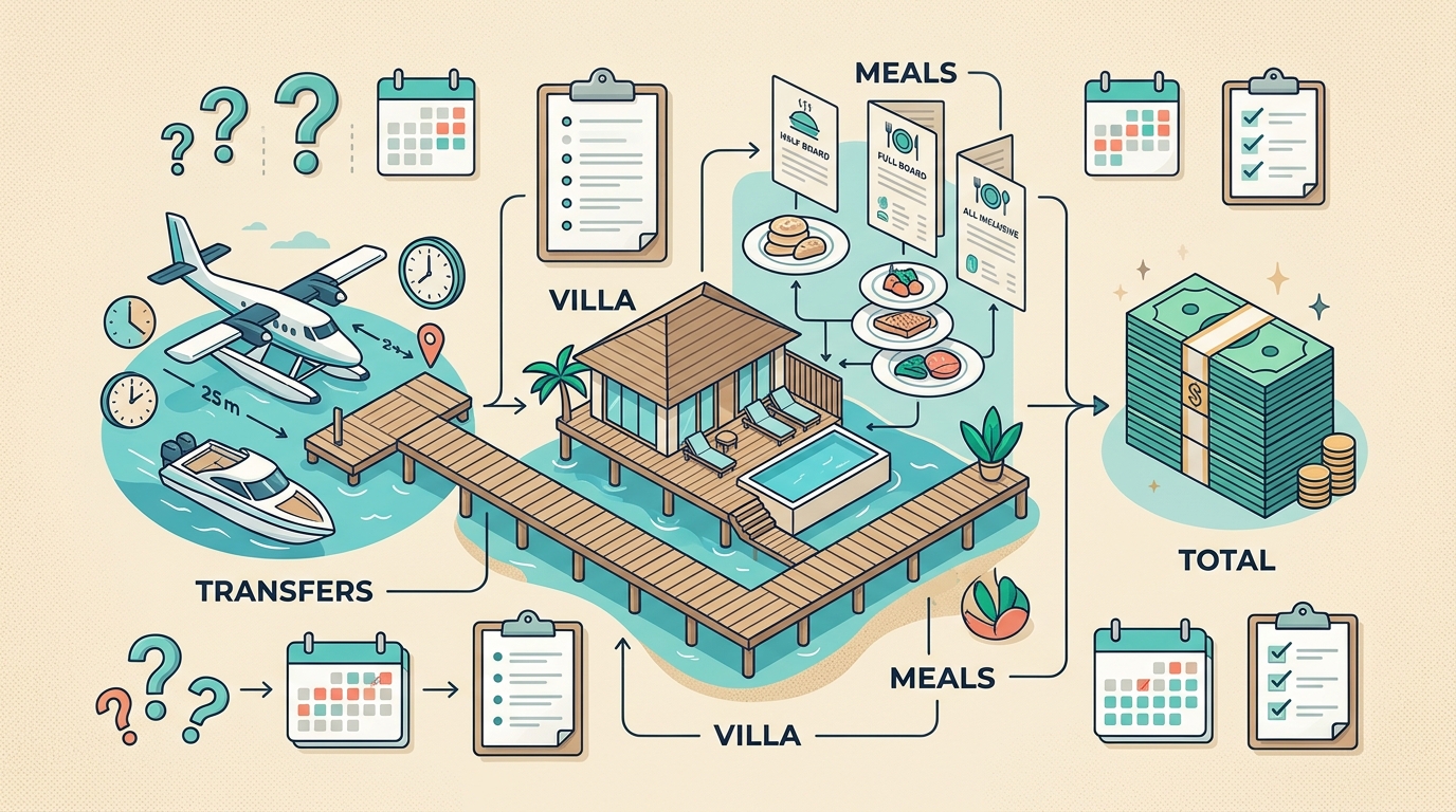 Comparing Maldives Villa Costs: Transfers, Meals, and Total