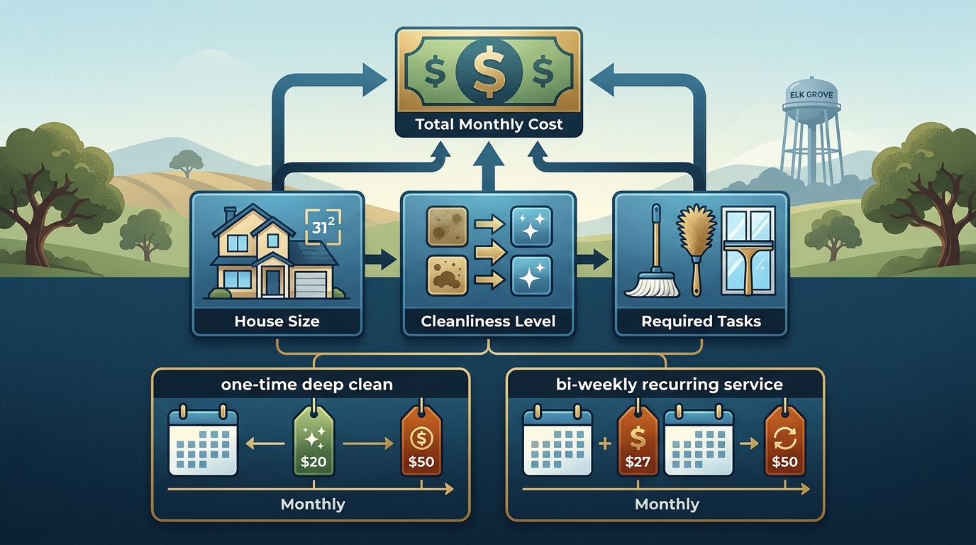 Bi-Weekly House Cleaning Costs in Elk Grove CA: 2026 Guide
