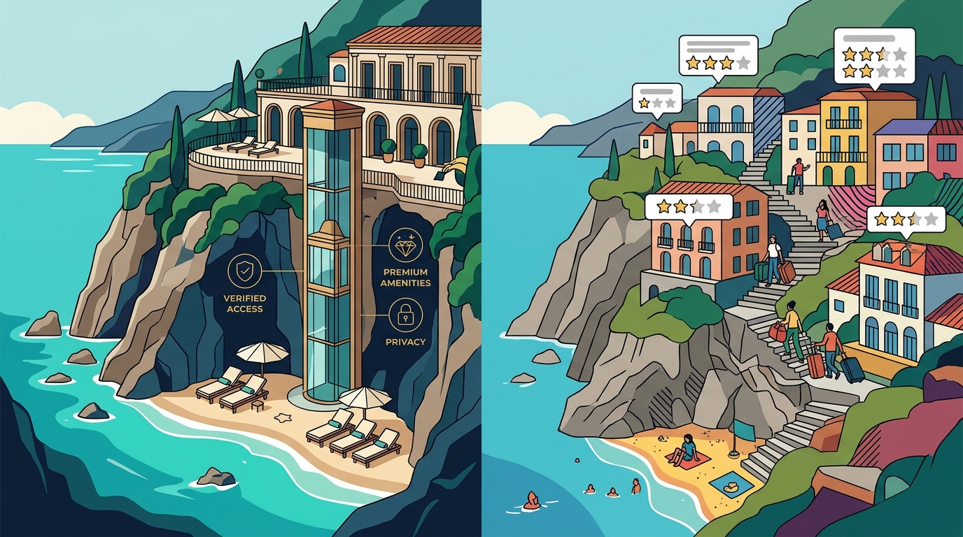 Only5Star vs Other Sites for Amalfi Coast Beachfront Hotels