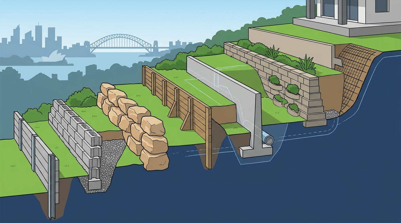 7 Best Retaining Wall Solutions for Sloped Blocks in Sydney