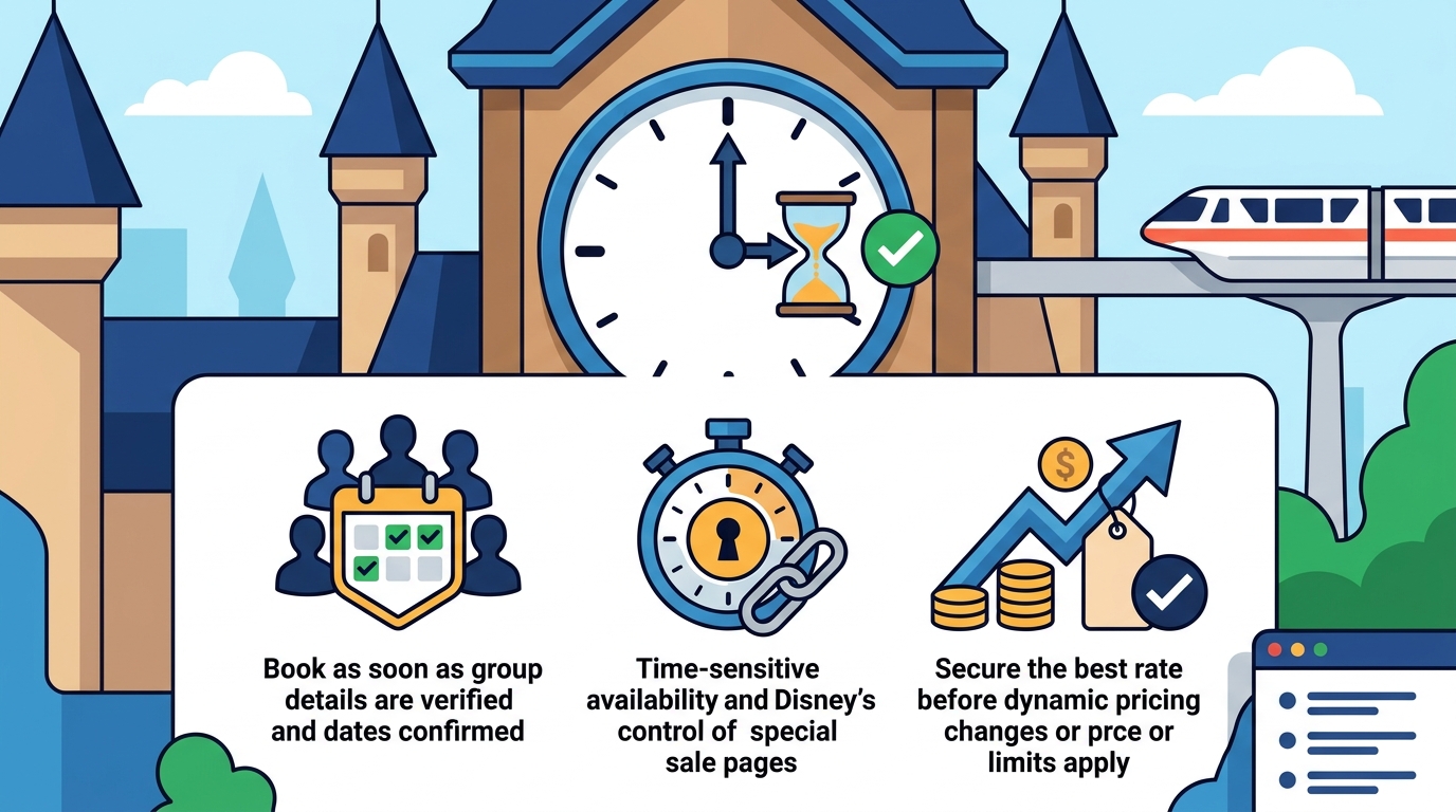 When to Book Disney World Convention Group Tickets for Maximum 2