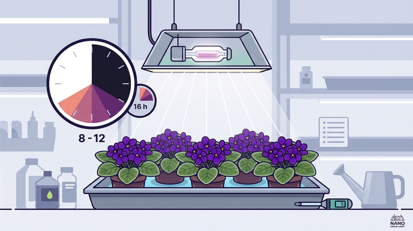 African Violet Light Hours: Daily Photoperiod Guide
