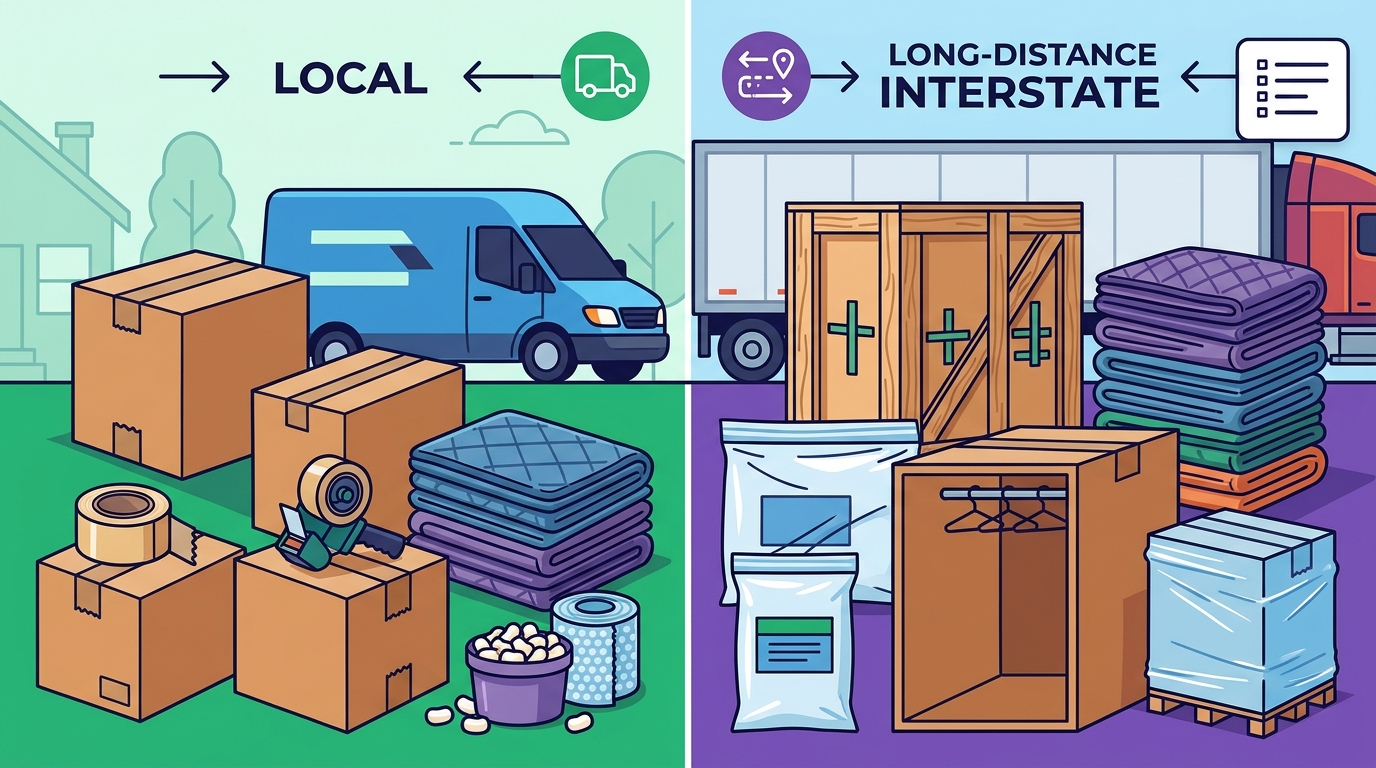 7 Packing Supplies Moving Companies Carry for Local vs. Moves