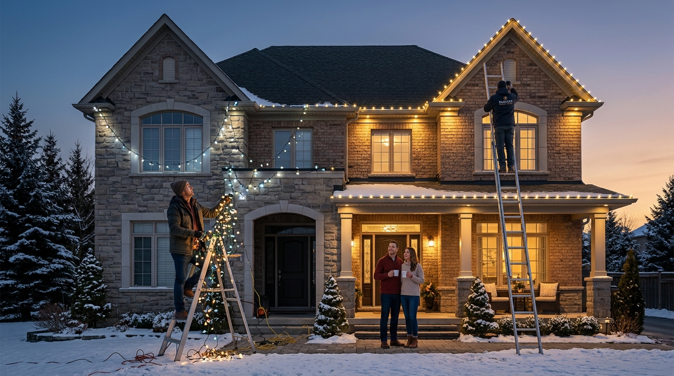 DIY vs Professional Christmas Light Installation for Two Story