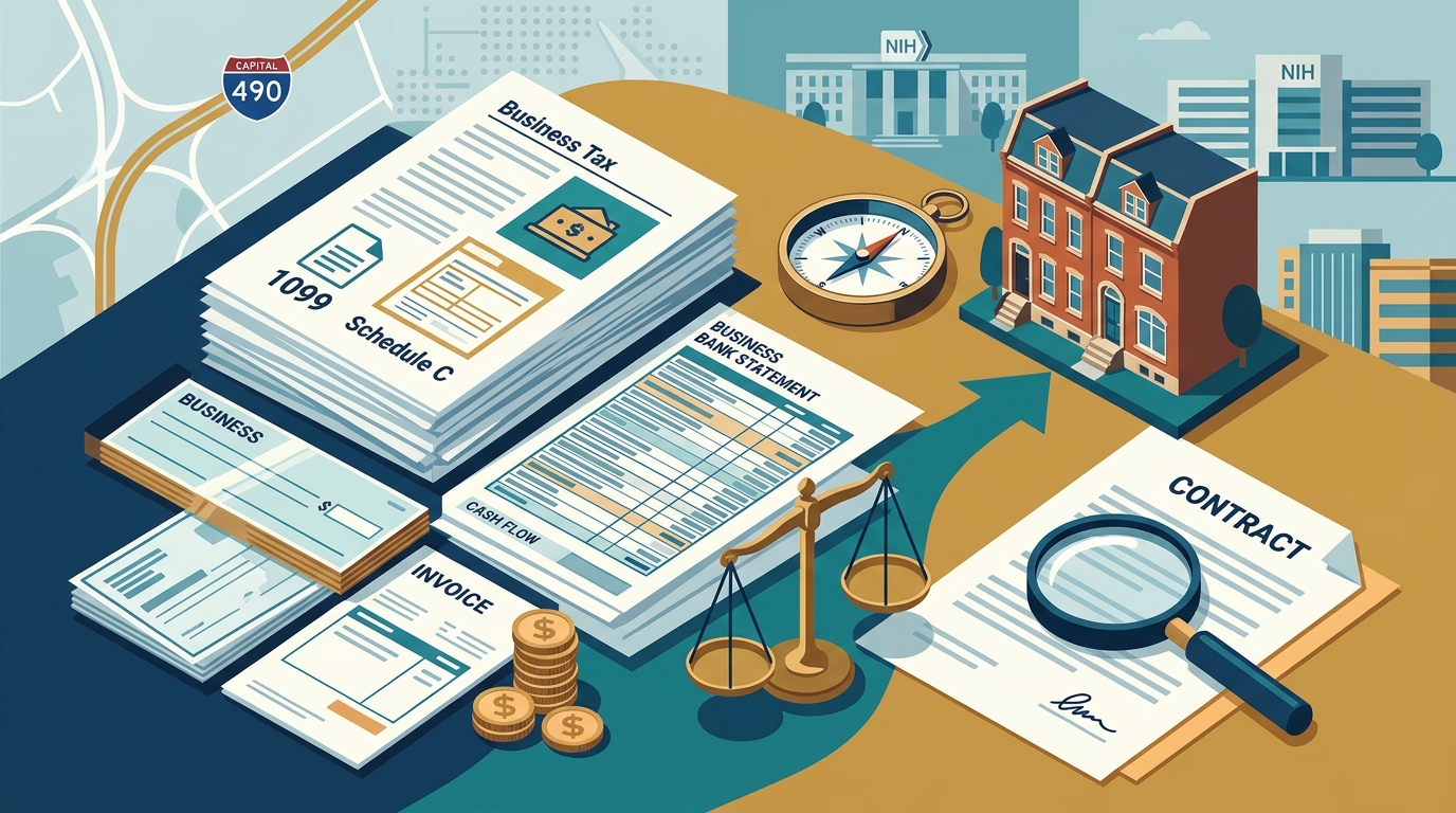 Which mortgage broker in Bethesda helps self-employed buyers?