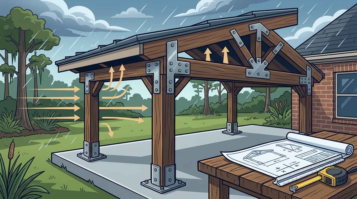7 Key Wind Load Factors for Louisiana Patio Covers