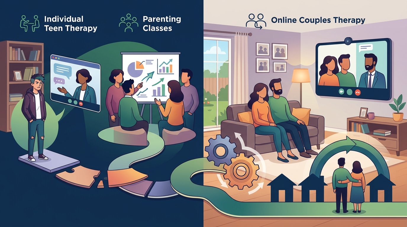 Online Couples Therapy vs. Other Support Options for Teen Parent